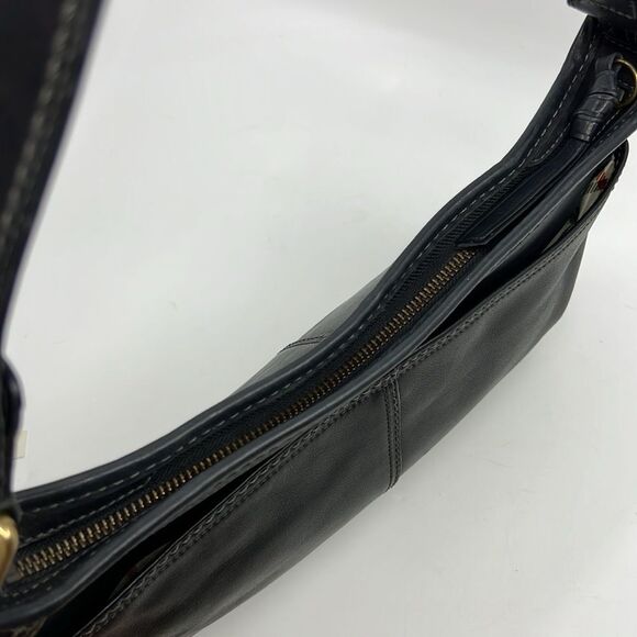 Coach Bleecker Hobo 11416 Black Glove-Tanned Leather Shoulder Bag Y2K Tattersall - Picture 14 of 17